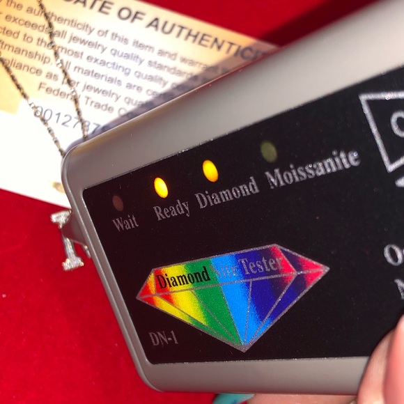 10k solid gold real diamond M initial pendant FREE appraisal best Christmas gift - Picture 3 of 8